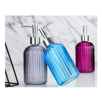 400ml clear glass hand Soap sanitizer Dispenser bottle with Rust Proof Stainless Steel Pump